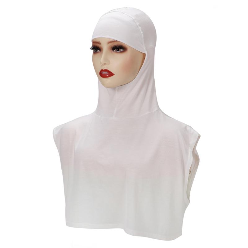 Ramadan Sleeveless Hooded Modal Cotton Detachable Collar Solid Color Simple Hat Women'S Scarf Muslim Hijab Backing Shirt Turban