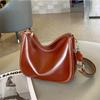 New Versatile Broadband High-capacity Crossbody Bag for Women's Niche Leather Shoulder Bag, Simple and Fashionable Cowhide Soft Bag
