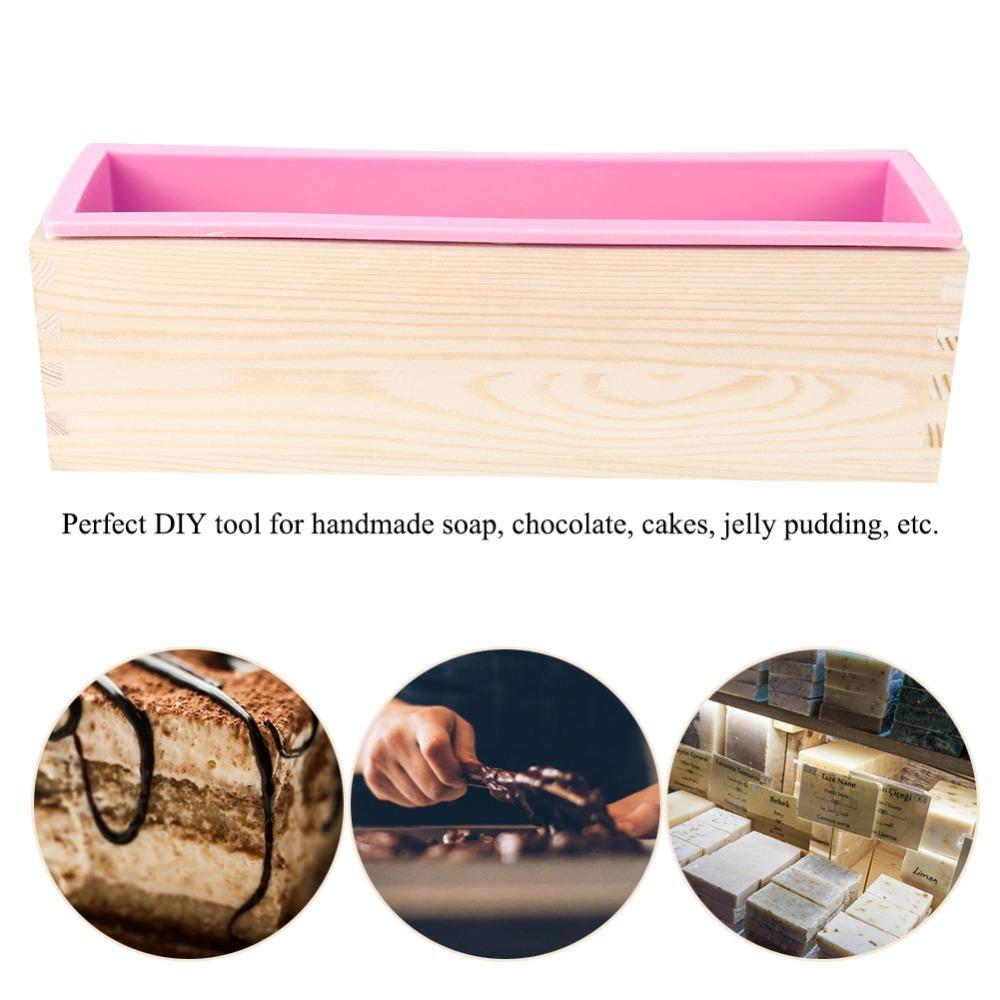 900ML Silicone Soap Mold Rectangular Baking Cake Mold Homemade DIY Tool  Baking Cake розовый