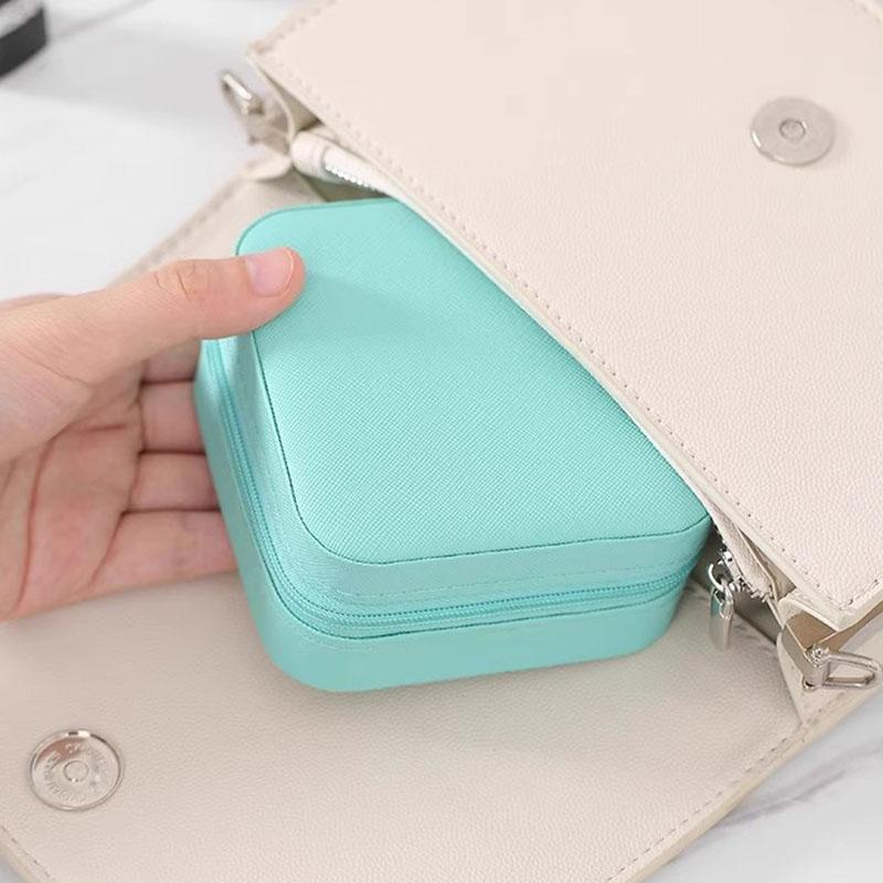 Mini Jewelry Travel Case Small Portable Organizer Portable Display Storage Box For Rings Earrings Necklaces Gifts Travel Jewelry