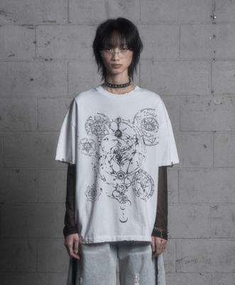 LONDON PARFUMS ARCHIVE Pierced Graphic Oversized T-Shirt White