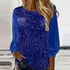 2025 European & American Women's Casual Sequin Round Neck Long Sleeve Pullover