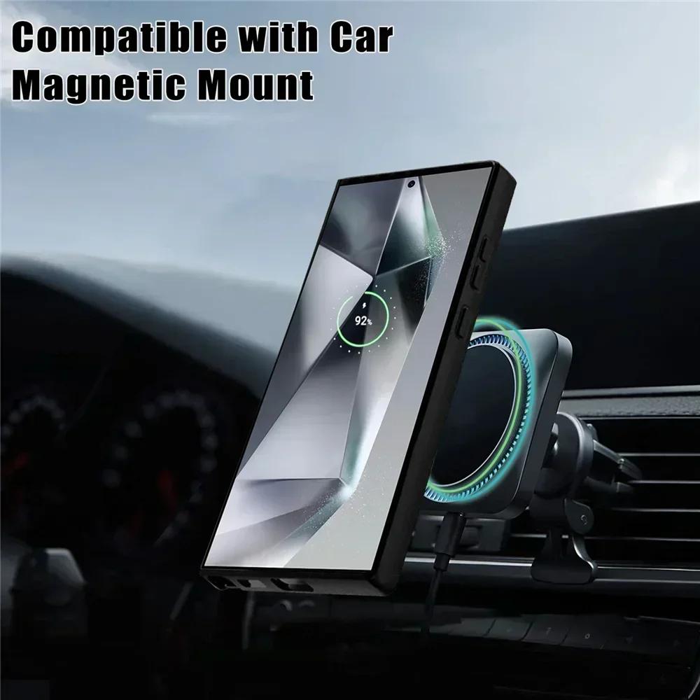 360° Full Shockproof Magsafe Case for Samsung Galaxy S25 S23 S22 S24 Ultra Plus FE Magnetic Wireless Charging Transparent Cover