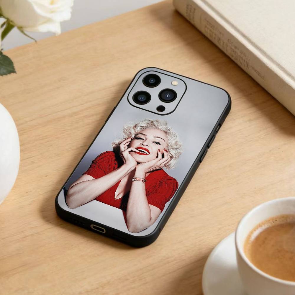 

Singer E-Madonna Phone Case For iPhone 17 16 15 14 13 12 Max Plus Silicone Black Cover iPhone14Pro