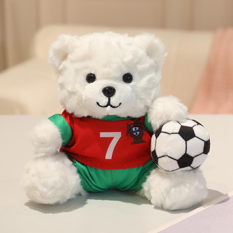20cm Roztomilý Fotbalový Medvěd Plyšová Hračka Různé Fotbalové Dresy Fotbalová Plyšová Panenka Sběratelský Předmět pro Fanoušky Dekorace do Pokojíčku Dárek k Narozeninám Děti Kluci