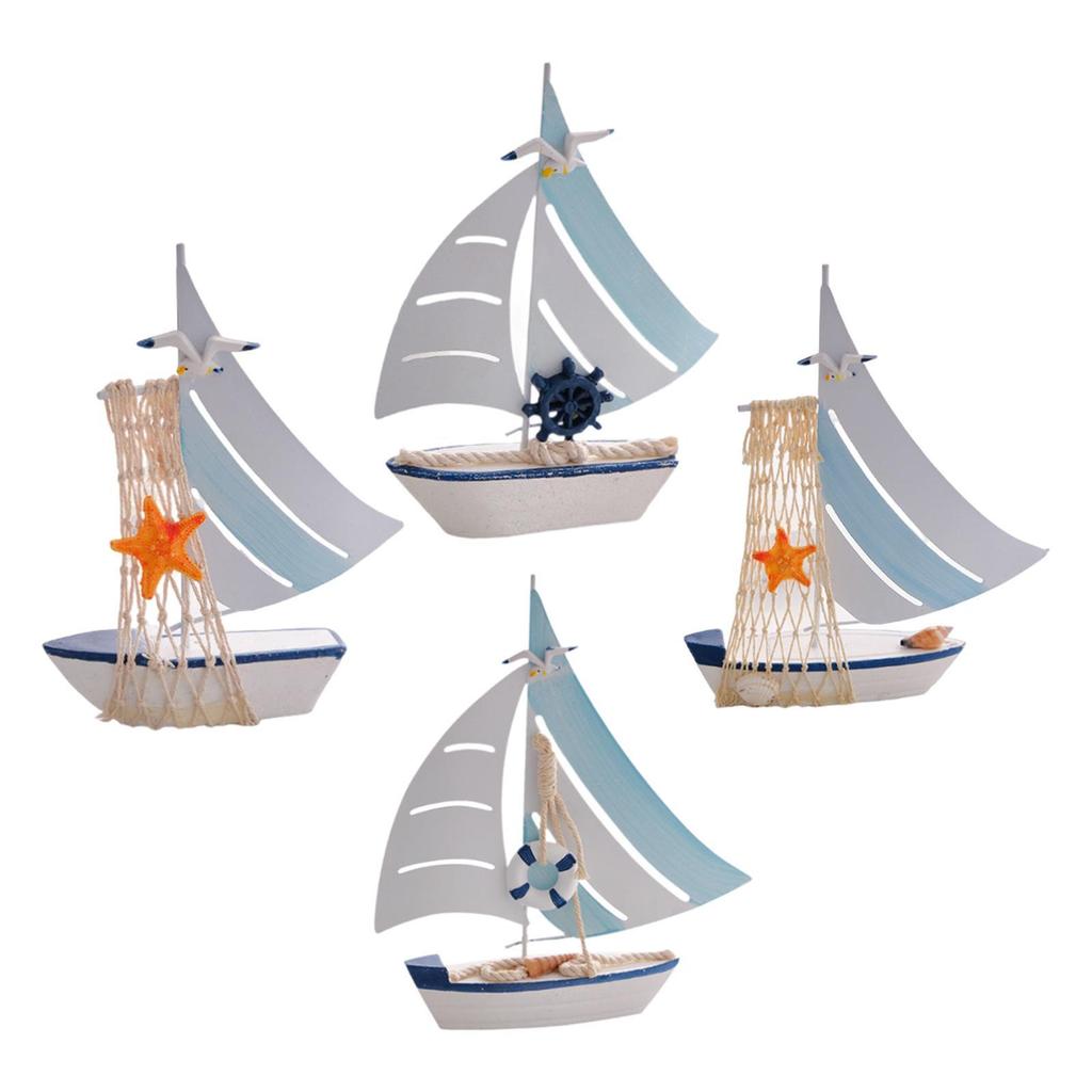 Sailboat Model Ornament Nautical Theme Gift Decorative Collectible Home Decor