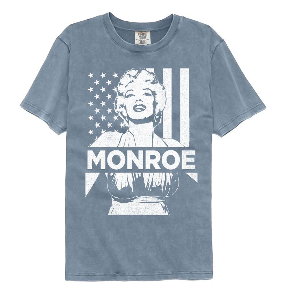 Marilyn Monroe American Flag Background Men s T Shirt S