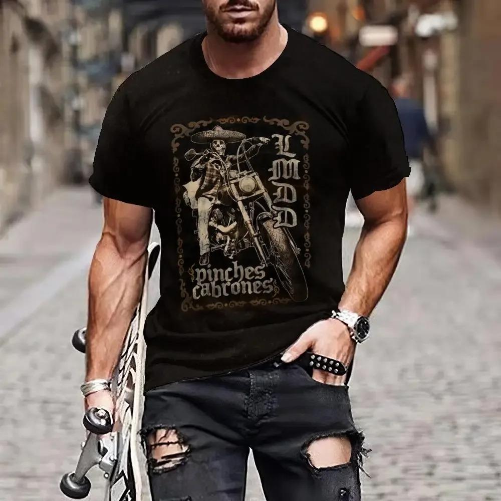 Vintage T-Shirt Motorcycle Men's T Shirt 3D Printing Car Short Sleeve Tees Summer Men Clothing Casual Blouse Classic Bike Tops
