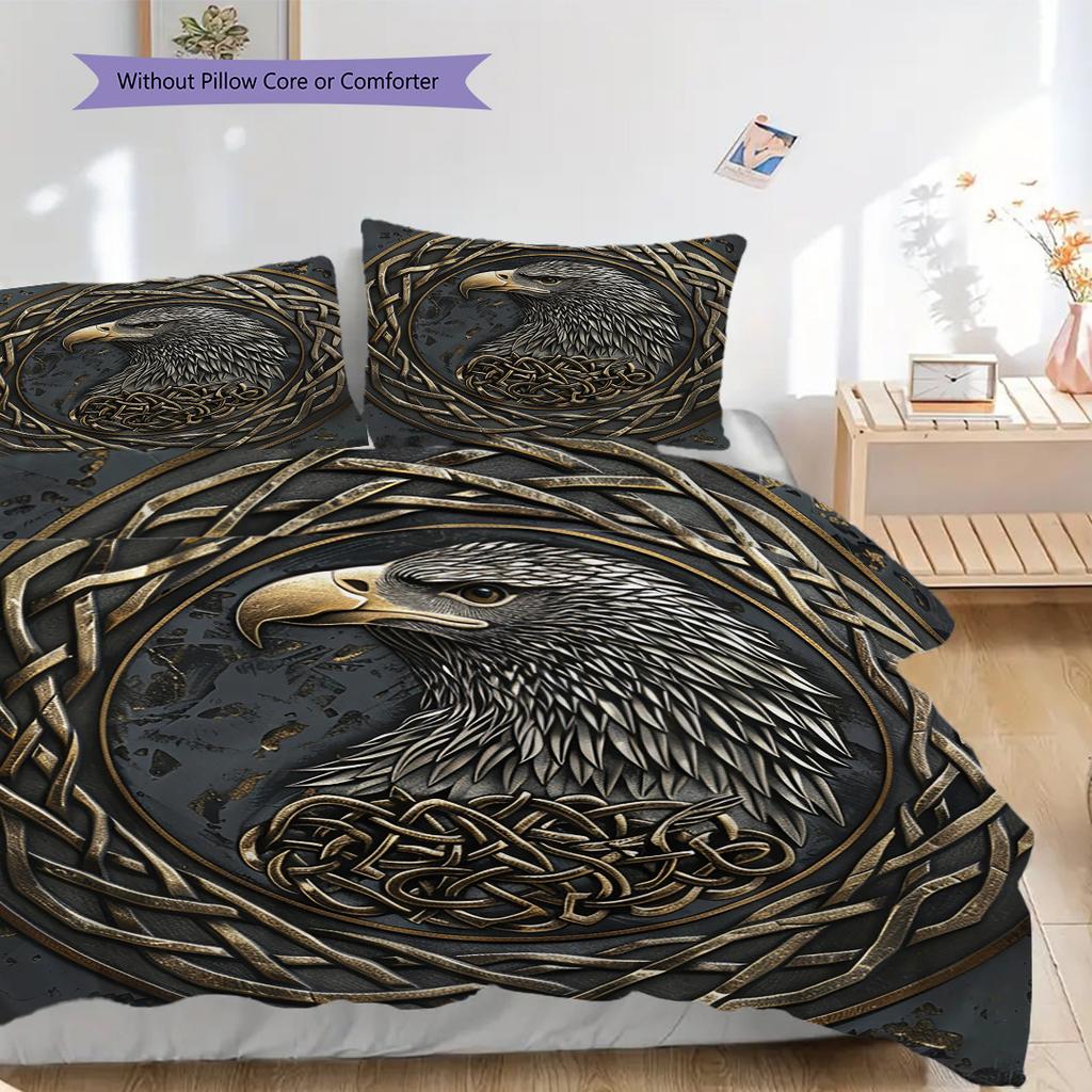 Eagle Pattern Bedding Quilt Set Quilt Cover Pillowcase Home Decoration Birthday Gift (1 * duvet cover + 2 * pillowcase, without core)