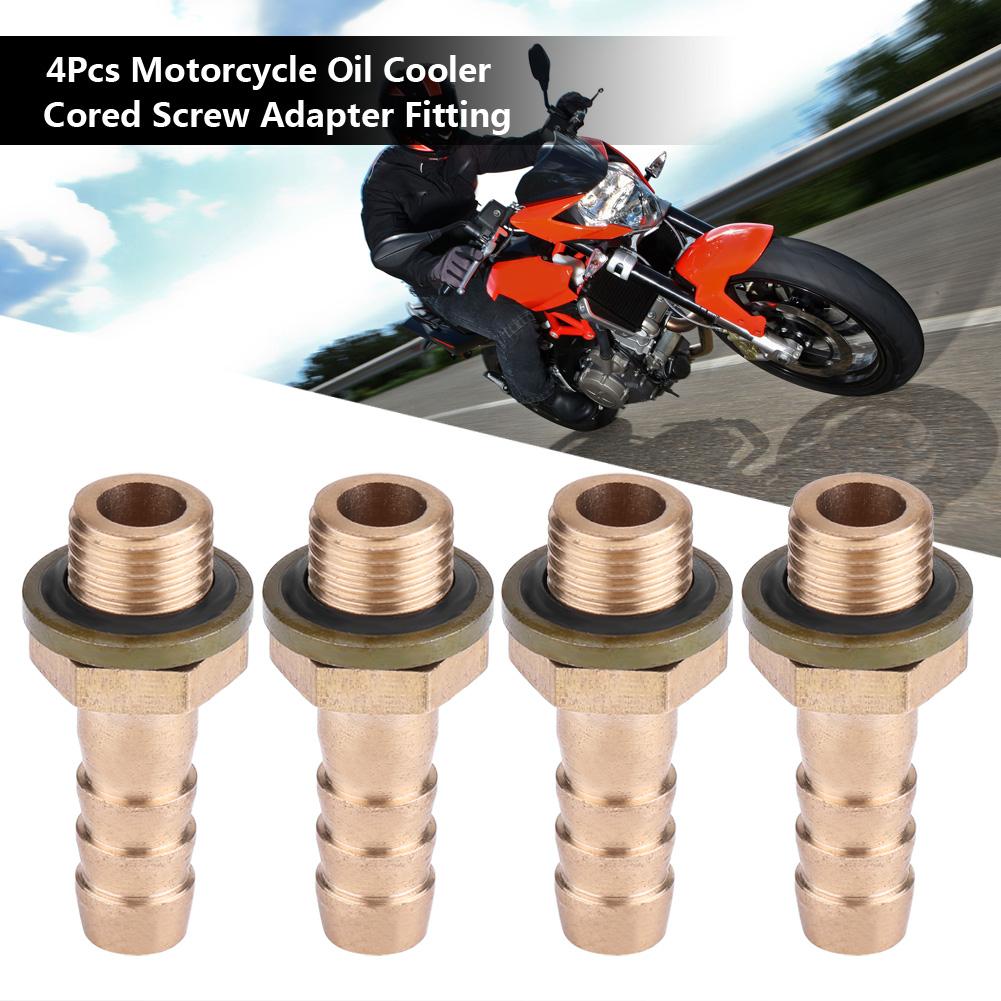 4Pcs Motorcycle Oil Cooler Oil Cooled System M8 Hollow Screw Adapter Fitting *1.25mm
