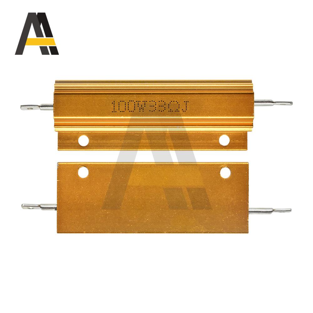 50W 100W Aluminum Power Metal Shell Case Wirewound Resistor 20R ~ 100R 20 22 30 33 50 100K Ohm Load Resistance RX24 Lgmopnrq