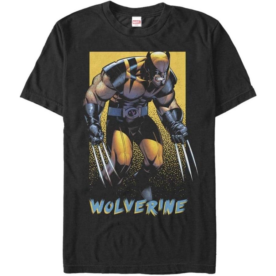 Marvel Большие и Высокие Классический Росомаха Pop Мужские Топы Футболка с Коротким Рукавом S чёрный