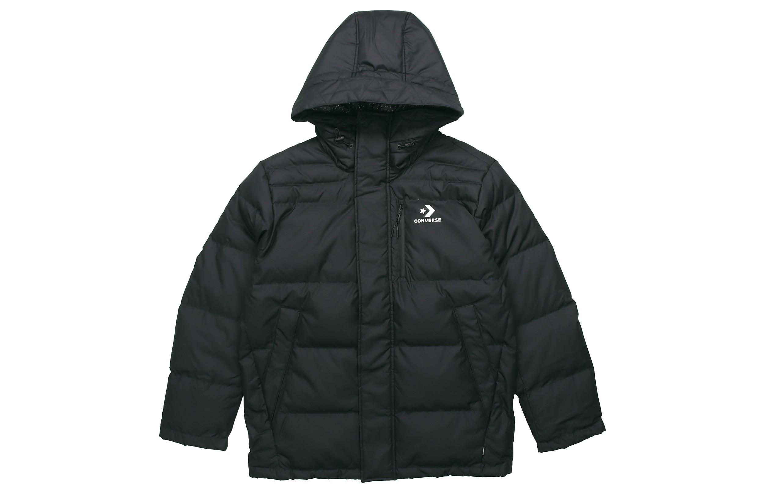 Converse Down Jackets Men s Black Hooded Moderate Other 10019321-A02 S