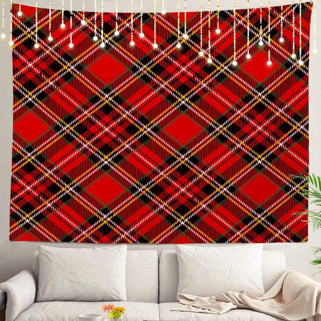 Christmas Wall Tapestry, Tree Wall Hanging Large Tapestry Decoration Polyester Fiber White Hem Around for Dorm Room Bedroom