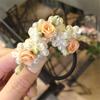 High Elasticity Ponytail Holder Pearl Head Rope Rubber Band Pearl Rose Flower Hair Loop Hair Tie