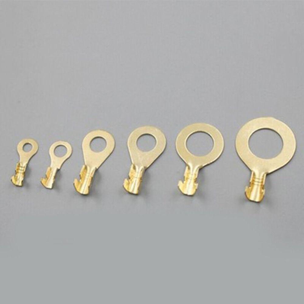 150Pcs Ring Terminal Block Wire Connector M3-M10 O-type Ground Lug Terminal Cold-Pressed Copper Tab Non-insulated Crimp Terminal