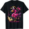 Pirate Pink Flamingo Halloween Party - Jolly Roger T-Shirt