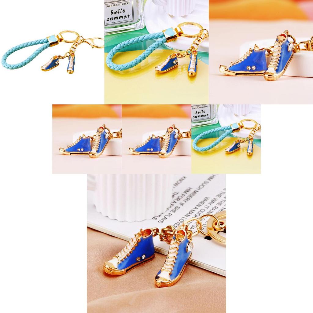 Fashionable Mini High Top Shoes Key Ring Stunning Rhinestone Decoration For Keys