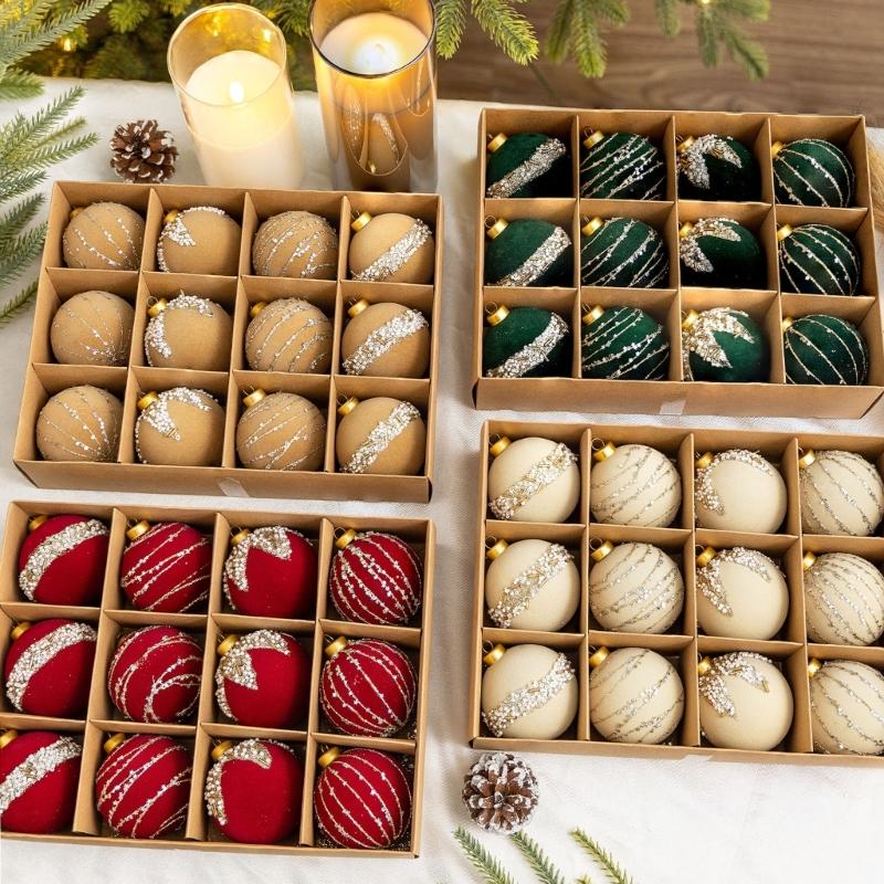 Pack Of 12 Christmas Ball Ornament Plastic Hanging Decorations For Tree Tabletop Holiday Party Decoration