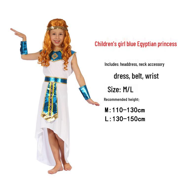 Dětský egyptský a řecký bojovník kostým: Faraon, Kleopatra, Princ, Princezna, Oblečení římské bohyně