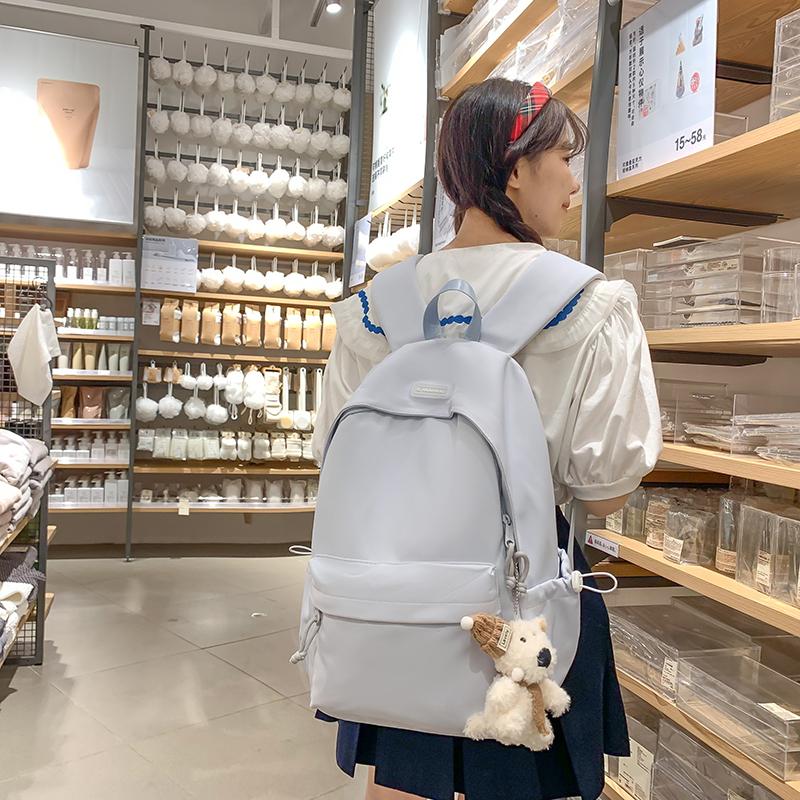 Student Schoolbag Solid Color Campus Backpack Women Large Capacity Backpack