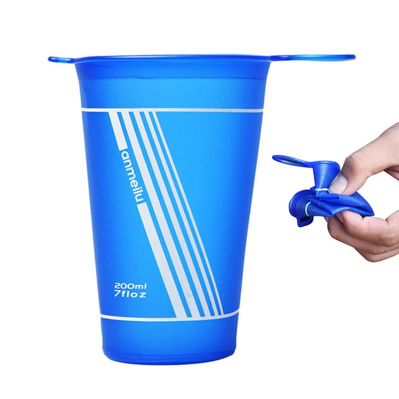 

200ML foldable water cup for Outdoor Sports Marathon Running Folding Portable TPU Soft Water Bottle BPA Free Sports Drinking Cup CN