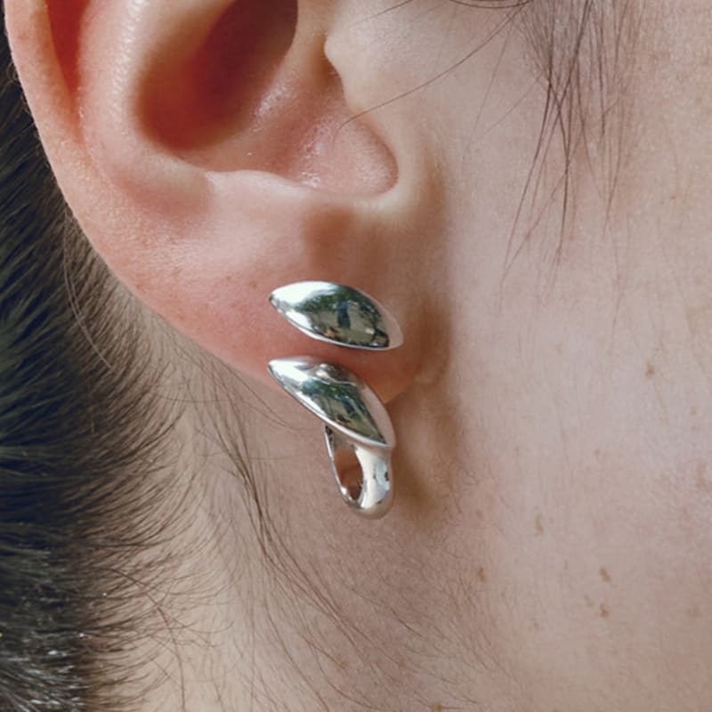 Cellmute PETAL CLUTCH OHRRING(WEISSGOLD)