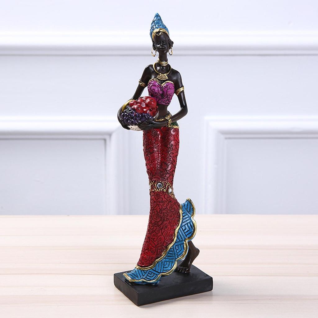 Africké ženy Figurové umění Sochy Tribal Lady Figurka Socha žlutá