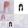 49MD Rabbit Knit Hat Skullies Beanie Long Ear Hat Crochet Knitted Hat Bunny Hat Rabbit Ears Hats For Women Winter Warm