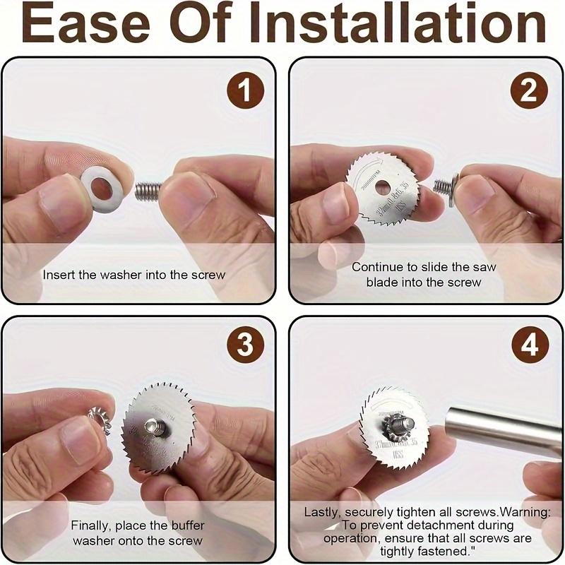 Suitable for 1/4-inch Hex Shank Rotary Saw High-Speed Steel Cutting Wheel - with Thin Disc Blades with 5 Replaceable Cutting Heads
