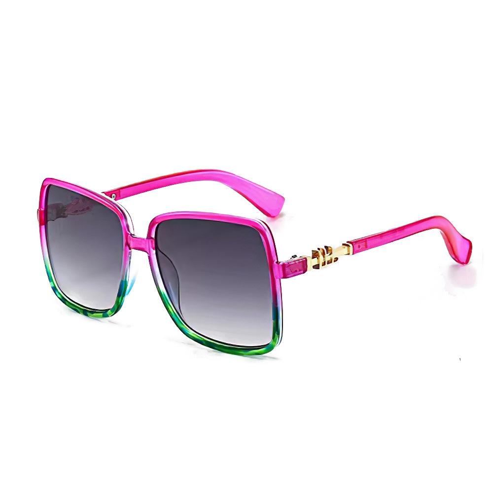 

Fashionable Gradient Square Sunglasses With Unique Golden Chain Design Exquisite Temple Legs For Women Glasses