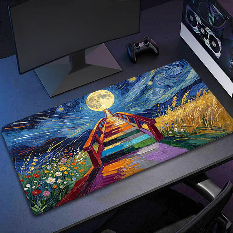Mouse Pad Abstract Oil Painting Professional ESports Gamers Speed Pc Gaming Rubber Keyboard Notbook Desk Mat Mousepad