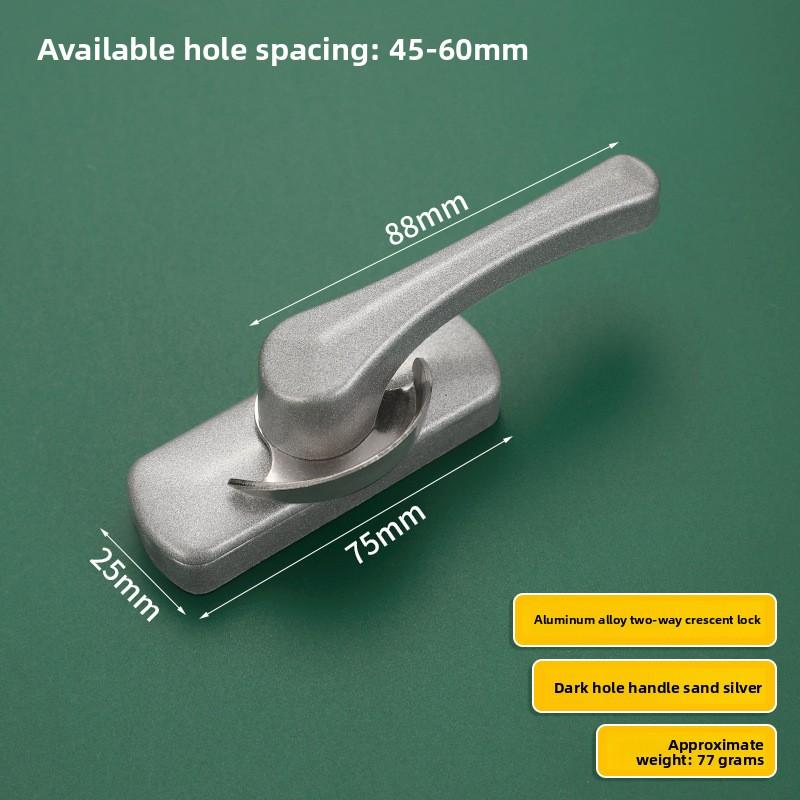 Aluminum Bidirectional Crescent Window Lock Anti‑Theft Sash Latch With Stainless Steel Hook Window Hardware Fitting