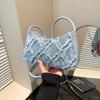 Personality Contrast Underarm Bag New Fashion Ladies Bag Denim Rhombus Mao Mao Shoulder Bag Crossbody Bags for Women