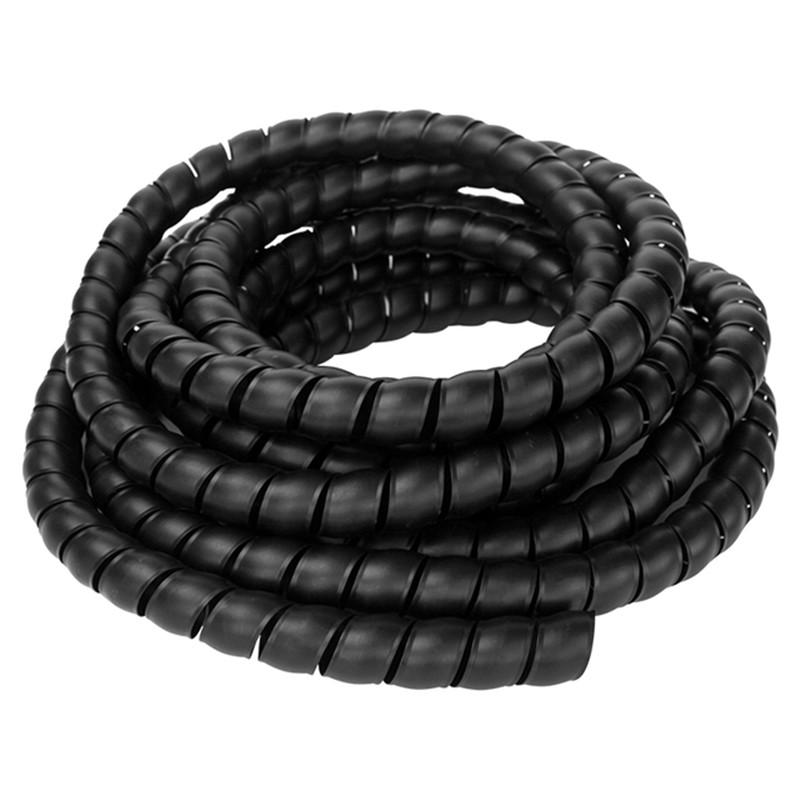 5M Line Organizer Pipe Wear-resistant Spiral Wound Tube Wire Cable Protection Sleeve Plastic Spiral Wrap Winding Protector 8mm чёрный