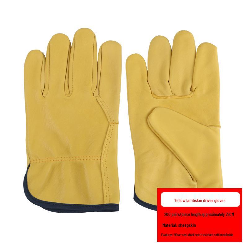 

Sheepskin Welder s Gloves: Heat-Insulating, Wear-Resistant, Thickened, Durable, Protective, Double-Layer Welding Gloves with Free Shipping.