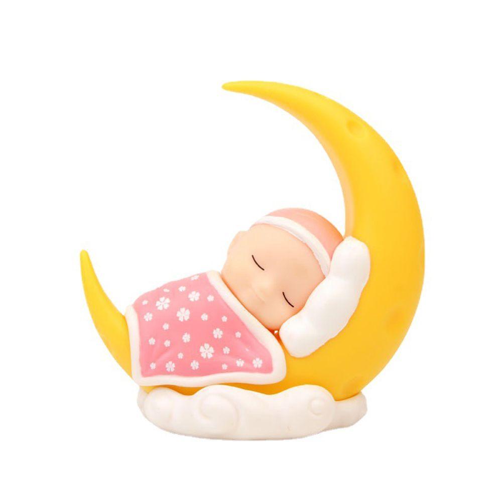 Car Ornaments Cartoon Action Figure Cake Decoration Sleeping Baby Moon Doll Car Dashboard Ornament