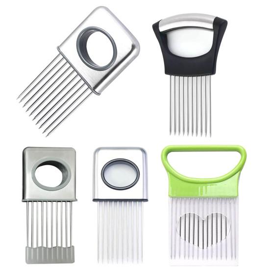 Uchwyt ze stali nierdzewnej do krojenia cebuli, do krojenia warzyw, krajalnica, nóż do ziemniaków, pomidorów, cytryn, kuchenny siekacz, narzędzie pomocnicze, zmiękczacz do mięsa