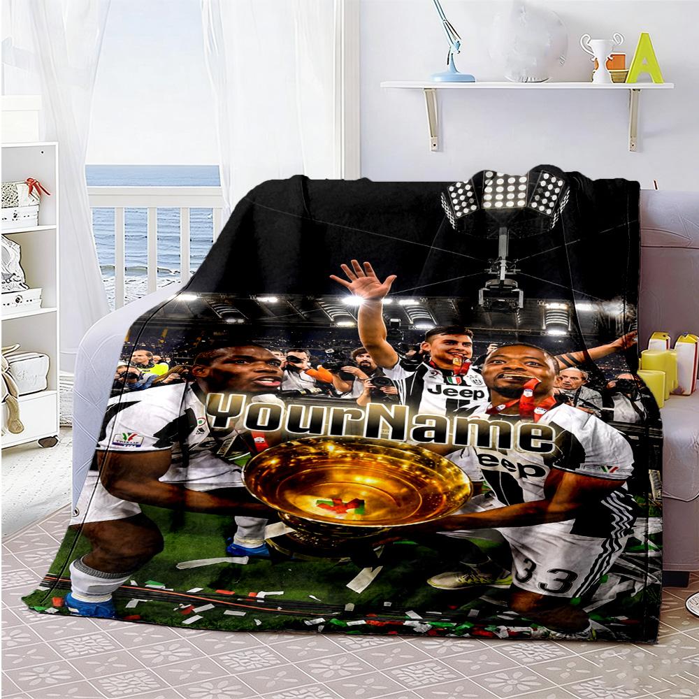Juventus Personalized Text Blanket Gift Personalized Blanket Ultra-Soft Versatile for Livingroom Office Seaside Living Room Four Seasons Multipurpose
