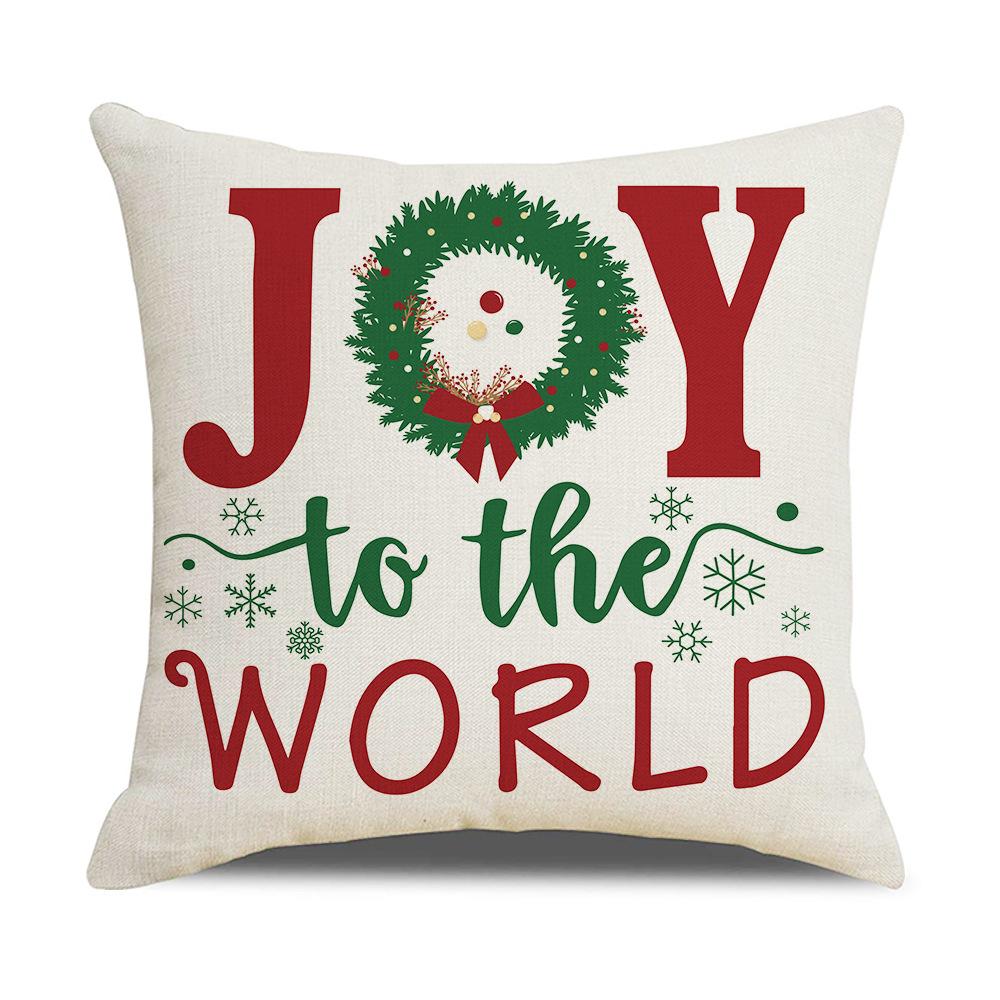 

Christmas Pillow Cover Letter Simple Linen Pillow Cover Home Decoration Cushion Cover 45 * 45Cm (excluding pillow core)