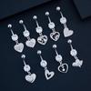 Fashion Heart Stainless Steel Belly Button Ring Shiny Zircon Dangle Navel Ring For Women Sexy Body Piercing Beach Jewelry