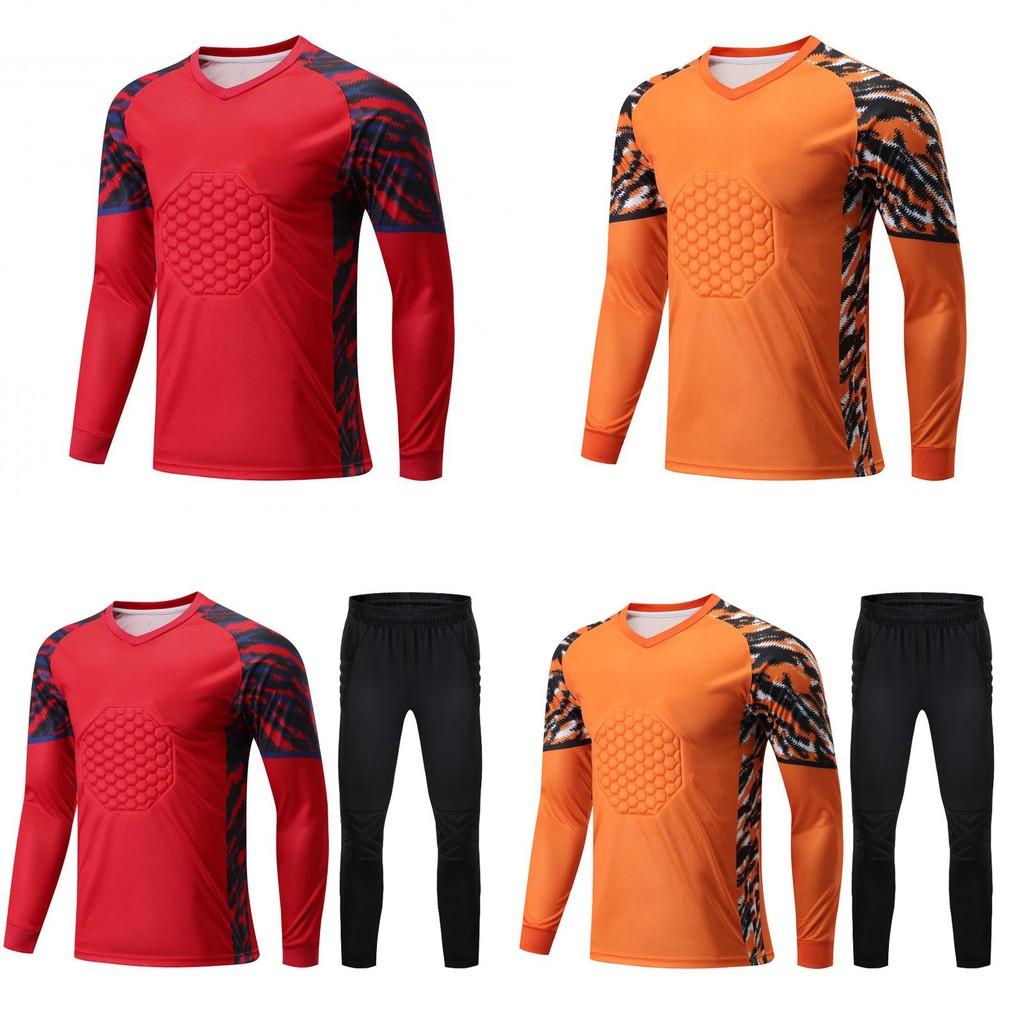 Goalkeeper Youth Football Outfit Long Sleeve Design Lightweight Outdoor Fabric