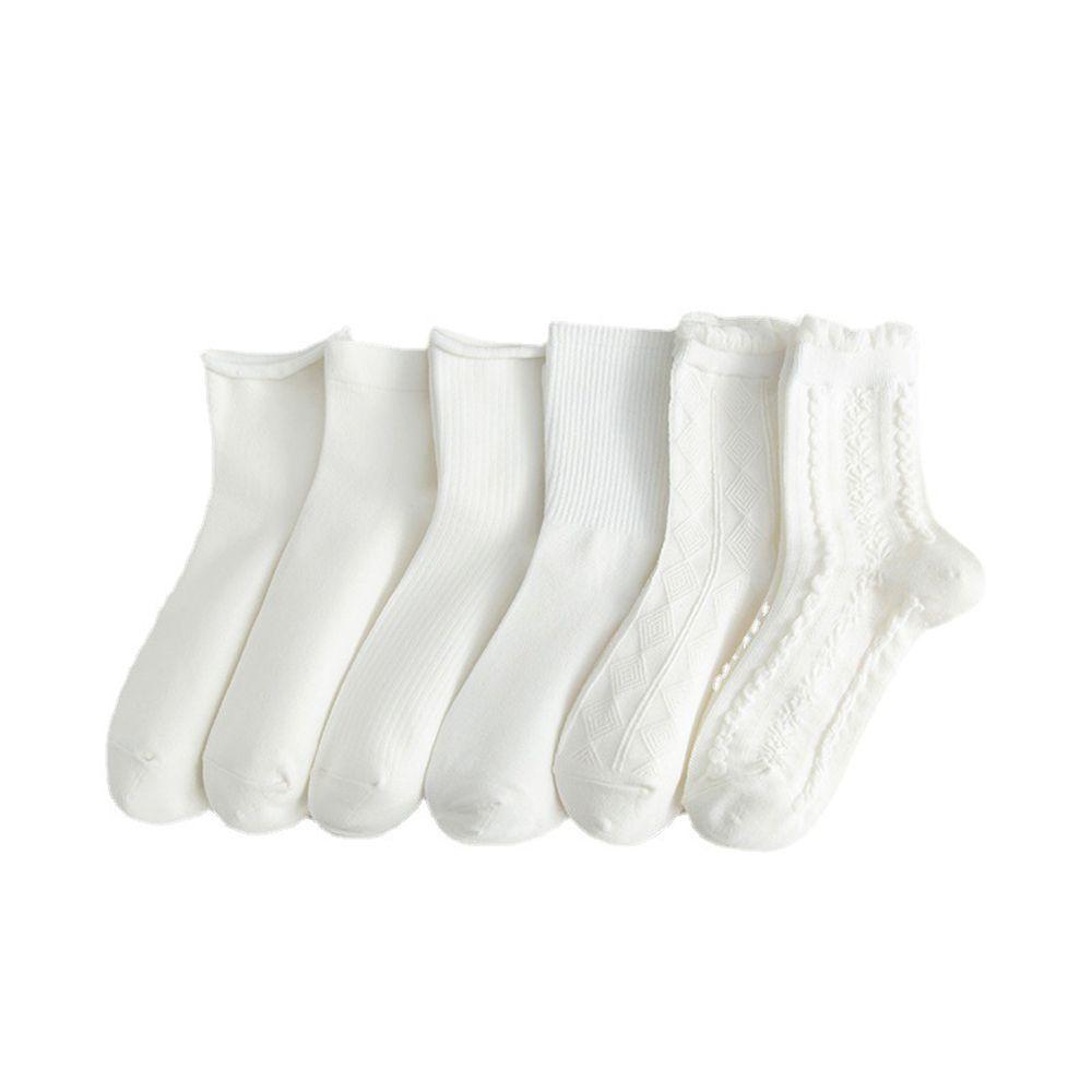 Streetwear Stripe Harajuku Style Lolita Ruffle Socks  White JK Socks Women Cotton Socks