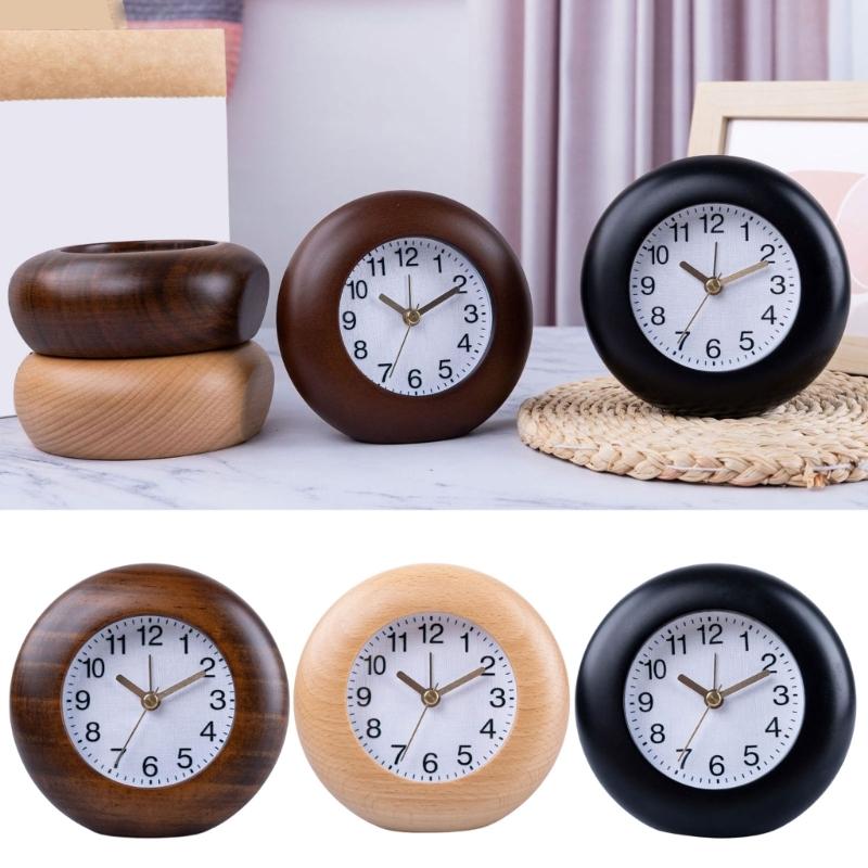 Elegant Wood Frame Alarm Clock with Arabic Numerals Backlights Quiet
