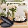 1Pc Modern Black Circular ABS Tray with Candle Holder