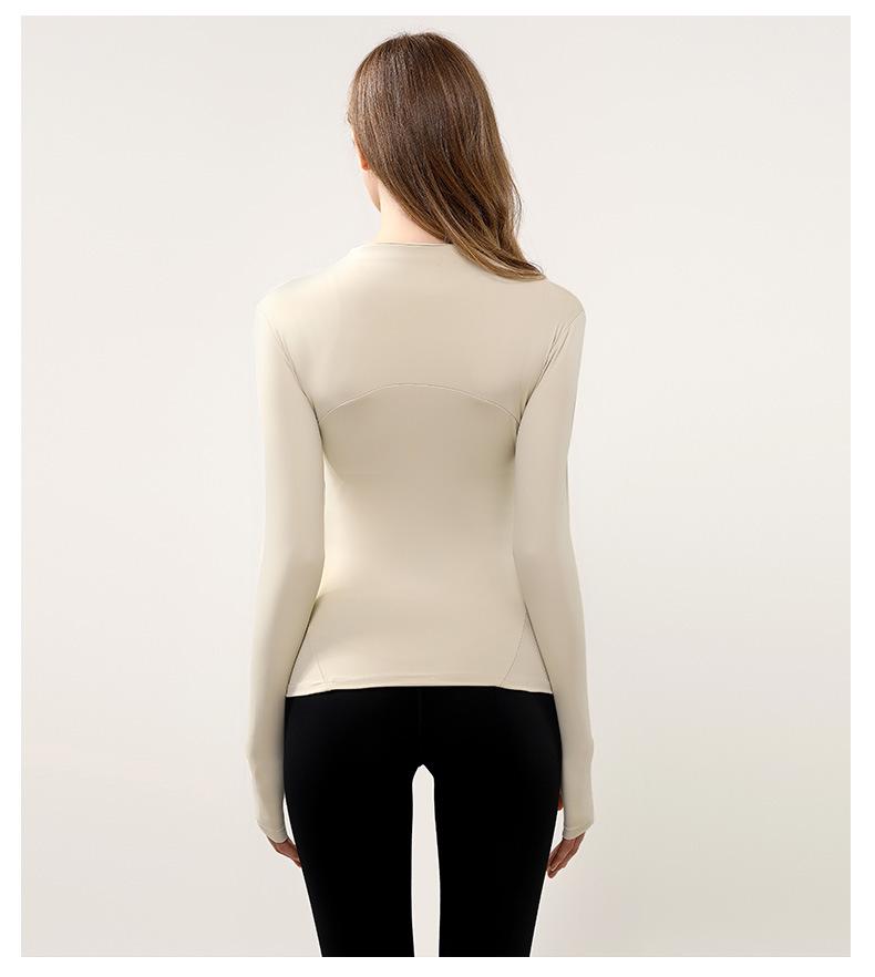 Women's Autumn Long Sleeve Zipper Yoga Jacket - Slim Fit for Running & Training