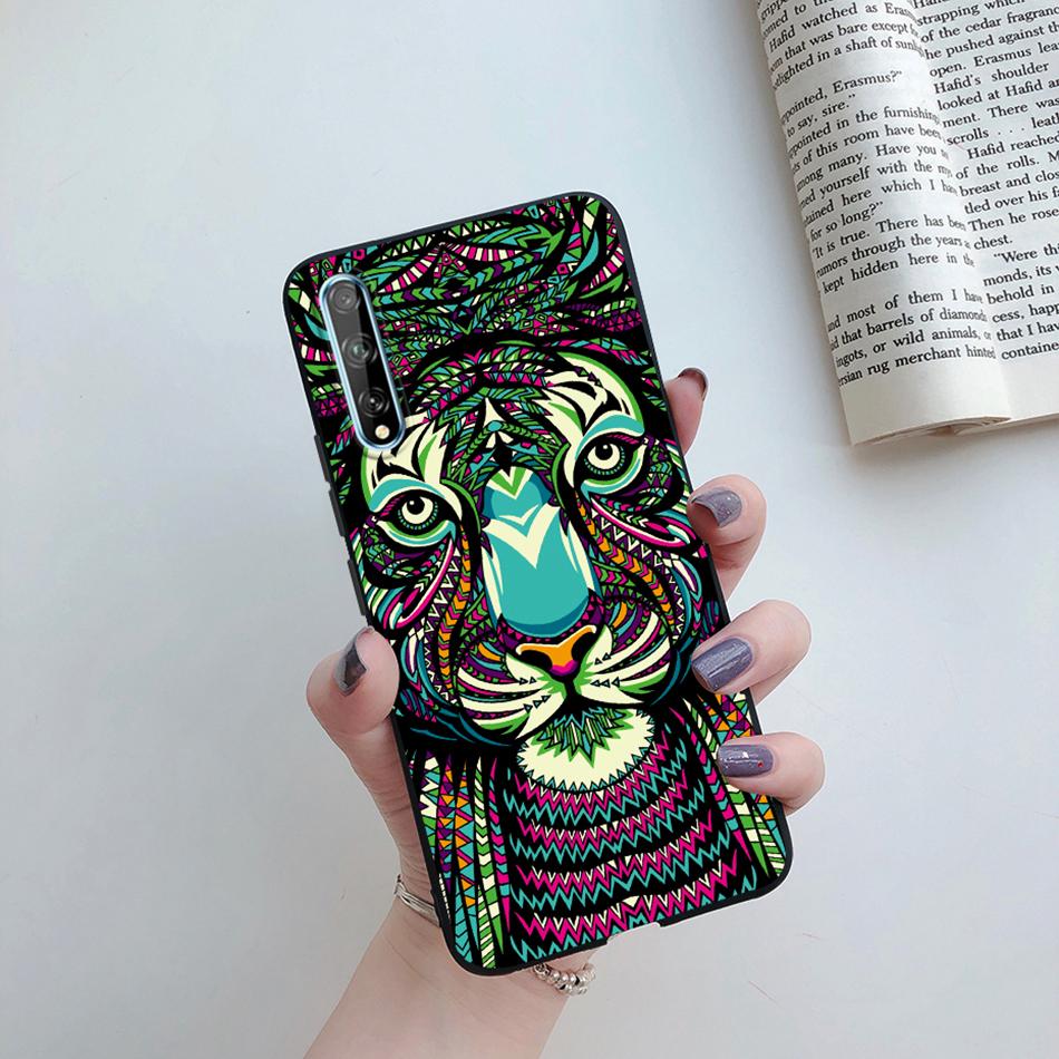 Silicone Phone Case For Huawei Y8P Y9 Prime 2019 Back Cover Cute Cat Cartoon Flower Housing Fundas For Huawei Y8P Y9Prime Cases