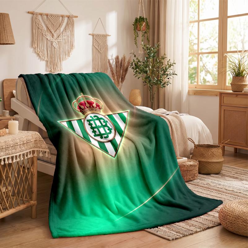 Real Betis Football Print Flannel Blanket Soft Warm Sofa Bed Throw Blanket For Home Office Bedroom
