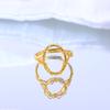 Gold Plated S925 Sterling Silver Adjustable Filigree Open Ring with Scrollwork Design