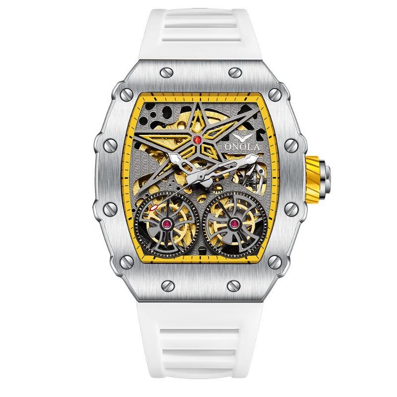 New Top Brand Fashion Rudder Flywheel Hollow Automatic Men's Mechanical Watch Waterproof Luminous Watch
